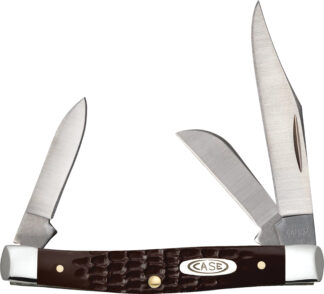 Case 00106 Medium Stockman Jigged Brown Synthetic Handle Tru-Sharp SS Blade