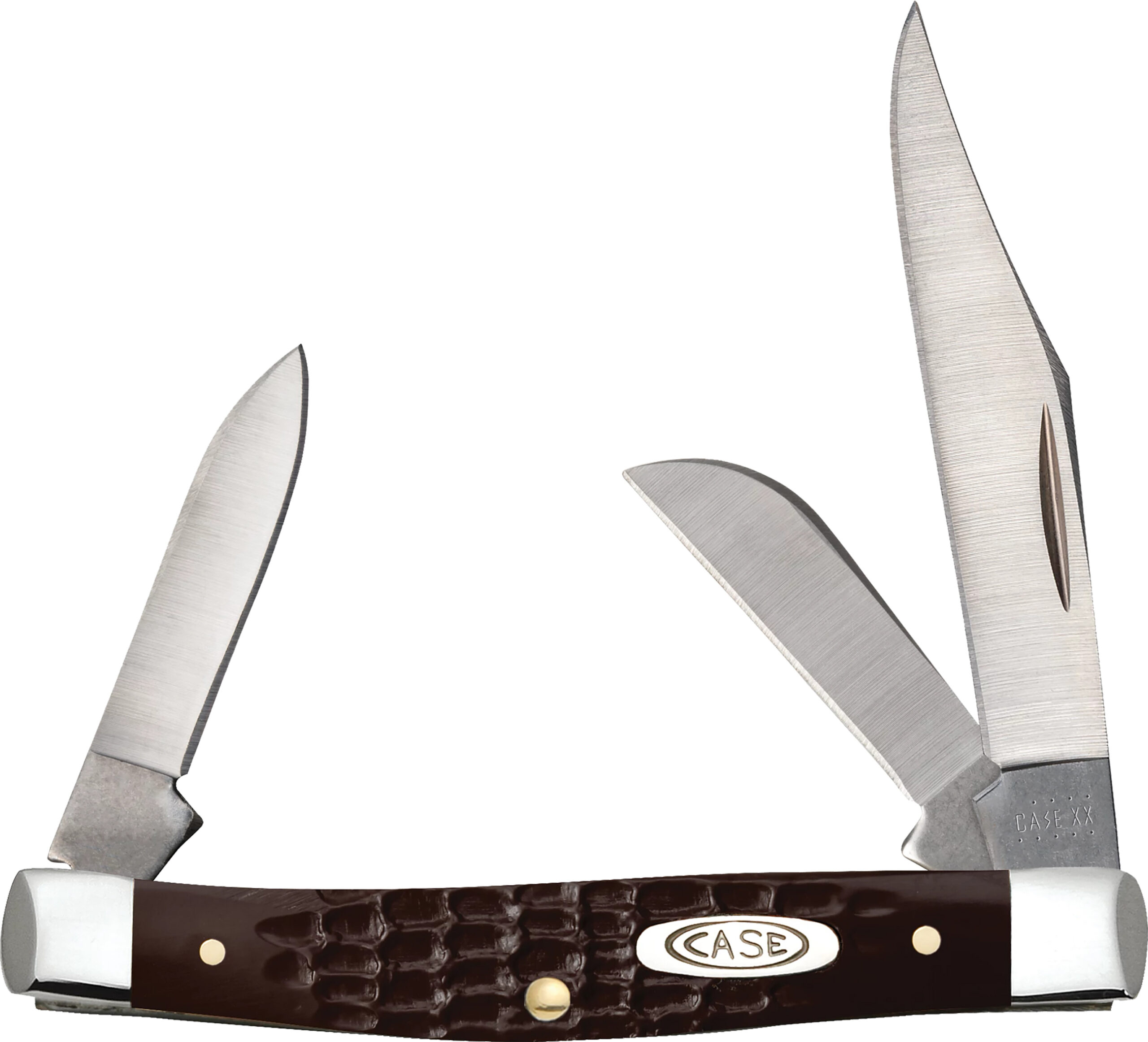 Case 00106 Medium Stockman Jigged Brown Synthetic Handle Tru-Sharp SS Blade