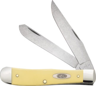 CASE 00161 Trapper Folder 3.25-3.27 in Chrome Vanadium Steel Blade, Yellow Synthetic Handle