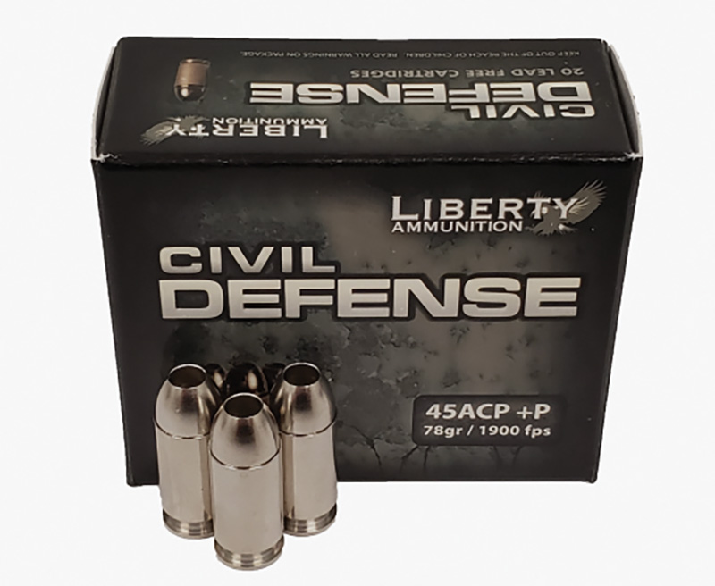 Liberty Civil Defense .45 ACP +P 78 Grain Copper Monolithic Fragmenting Hollow Point