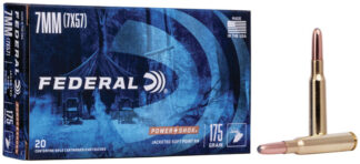Federal Power-Shok 7mm Mauser 175 gr Jacketed Soft Point Ammo, 20 Rounds Per Box