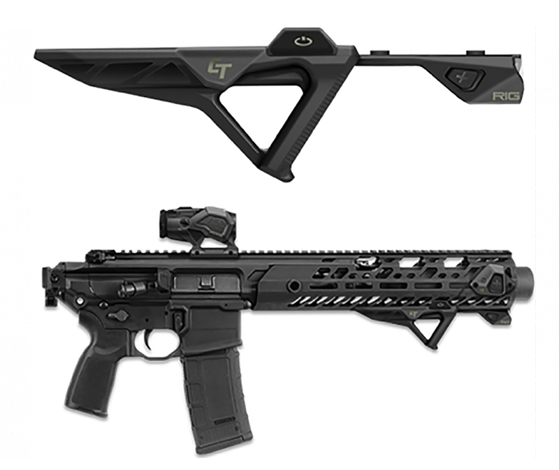 Crimson Trace RIG Grip Angled Foregrip Light, Rail Mounted, Black