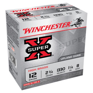 Winchester Super-X 12 Gauge 2.75 in #8 Shot 1-1/4 oz Lead High Brass