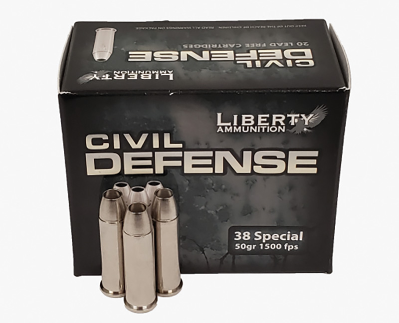 Liberty Civil Defense .38 Special 50 Grain Copper Monolithic Fragmenting Hollow Point (20 Rounds)