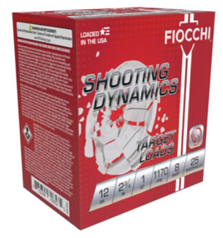 Fiocchi Shooting Dynamics 12 Gauge 2-3/4 in 1 oz #8 Shot, 25 Rounds
