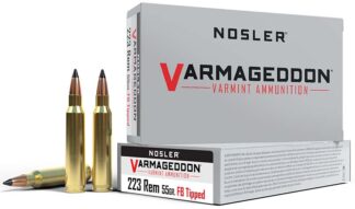 Nosler Varmageddon .223 Rem/5.56 NATO 55gr VarGuard Flat Base Tip (FBT) Ammo, 20 Rounds
