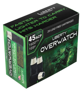 Liberty OverWatch .45 ACP+P 105 Grain Rupturing Copper Hollow Point (20 Rounds)
