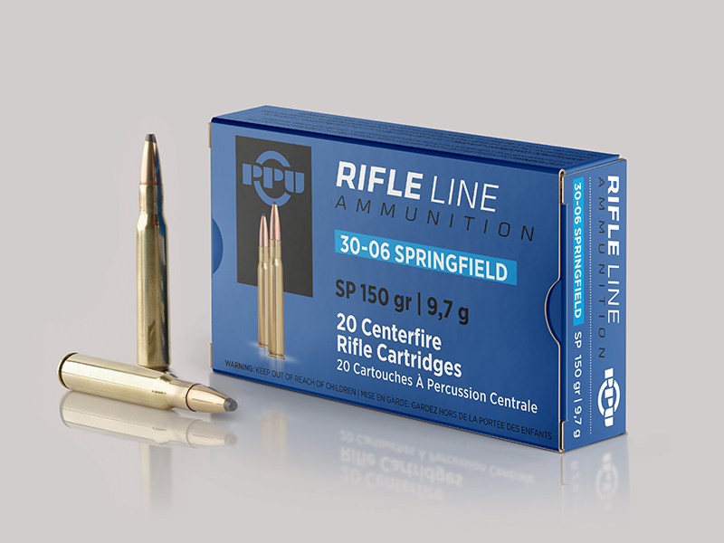 PPU .30-06 Springfield 165 Grain Soft Point Rifle Ammo, 20 Rounds Per Box