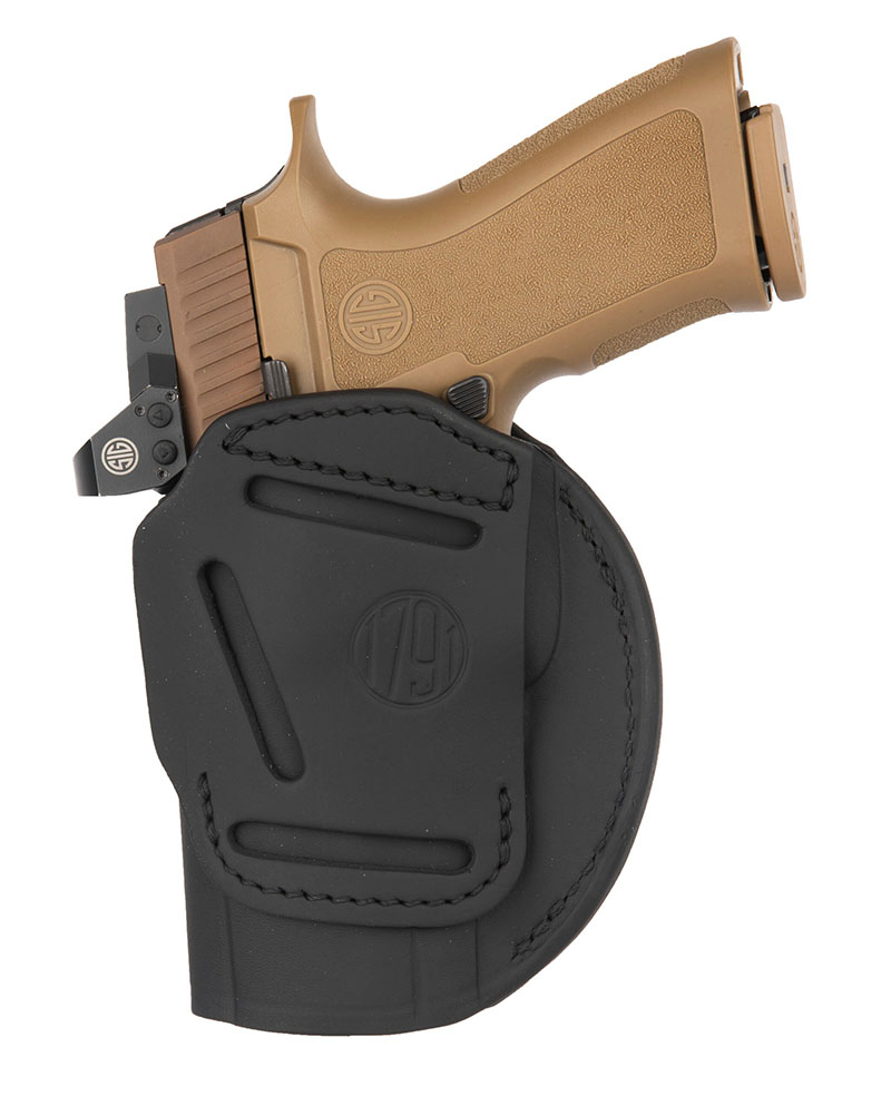 1791 Gunleather 4-Way Holster, Size 6, Stealth Black, Right-Hand, Belt Clip IWB/OWB