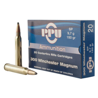PPU .300 Winchester Magnum 150 gr Soft Point Centerfire Rifle Ammo, 20 Rounds