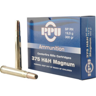 Prvi Partizan .375 H&H Magnum 300 Grain Soft Point RN Ammo, 10 Rounds Per Box