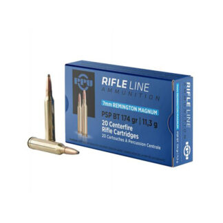 Prvi Partizan 7mm Remington Magnum 174gr Pointed Soft Point Boat Tail, 20 Rounds