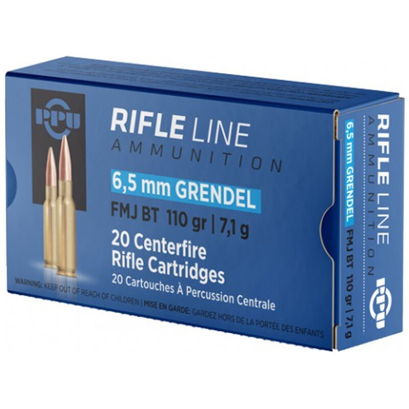 PPU PP6GF 6.5mm Grendel 110 Grain FMJ Boat Tail 20 Rounds Per Box