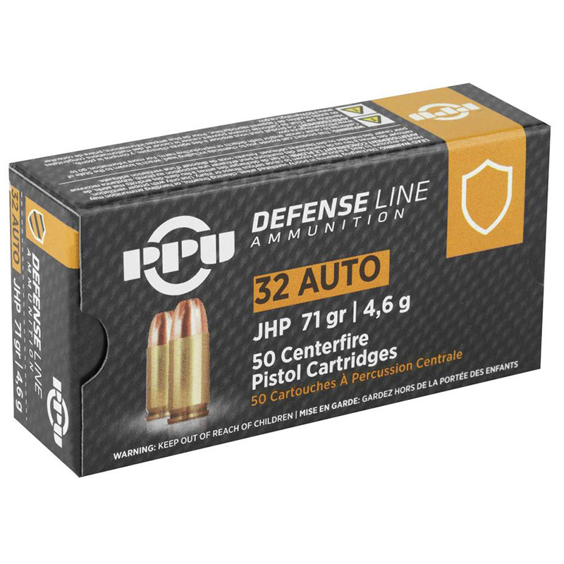 PPU .32 Auto 71 gr JHP Handgun Defense Ammo