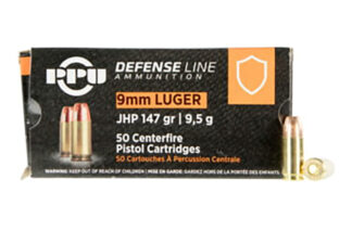 PPU PPD92 9mm Luger 147 Grain JHP, 50 Rounds Per Box