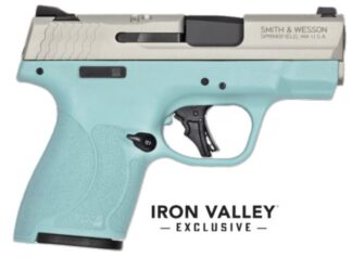 Smith & Wesson M&P9 Shield Plus 9mm, 3.1 in, Robin Egg Blue, Manual Thumb Safety