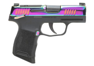 SIG Sauer P365 .380 ACP 3.1 in Rainbow Titanium Optic-Ready Slide, Black, Thumb Safety, 10+1