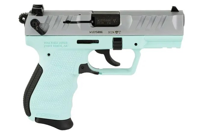 Walther PD 380 DA/SA .380 ACP 3.7 in Barrel, 9 Rounds, Nickel/Angel Blue