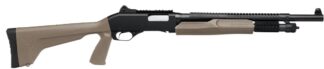 Stevens 320 Tactical 12 Gauge Pump-Action Shotgun, 18.5 in Barrel, 5+1 Rounds, Black/FDE Synthetic