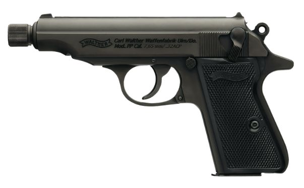 Walther PP SD Carry .32 Auto (ACP) Semi-Auto 3.9 in Threaded Barrel, Fixed Sights, Black