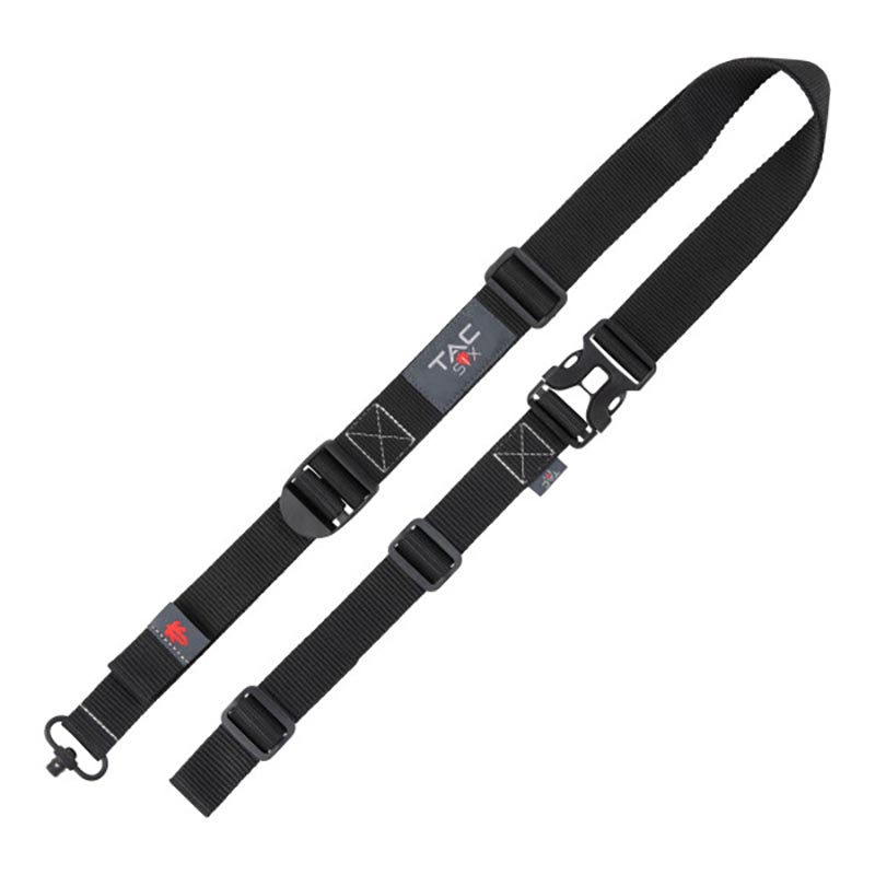 Tac Six Citadel Double Point Sling with QD Swivel and Ladder Buckle, Black