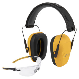 Allen ULTRX Shield Ear/Eye Combo 23dB NRR, Over-the-Head, Interstate Yellow