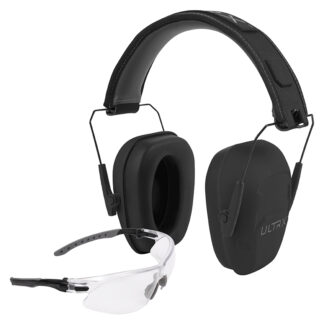 Allen Company ULTRX Shield Ear/Eye Combo Over-the-Head Earmuffs, NRR 23dB, Midnight Grey