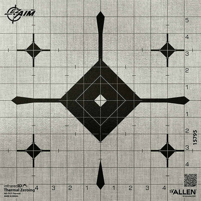 EZ-Aim Thermal ID Grid Bullseye Paper Target 12 x 12 (4-Pack)