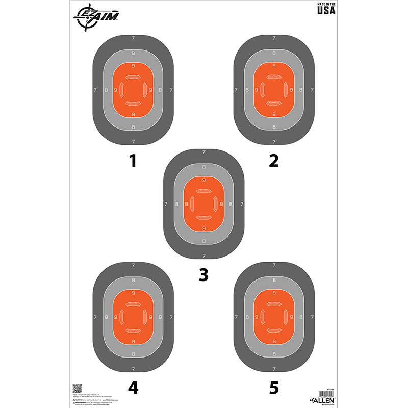 Allen Company EZ AIM Paper 23x35 In 5-Spot White Paper Targets, 50-Pack