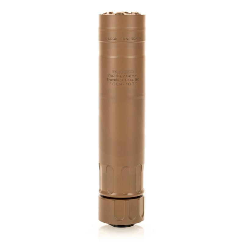 Rugged Suppressors Razor762 .308 / 7.62 NATO Quick Detach Suppressor, Stainless, FDE