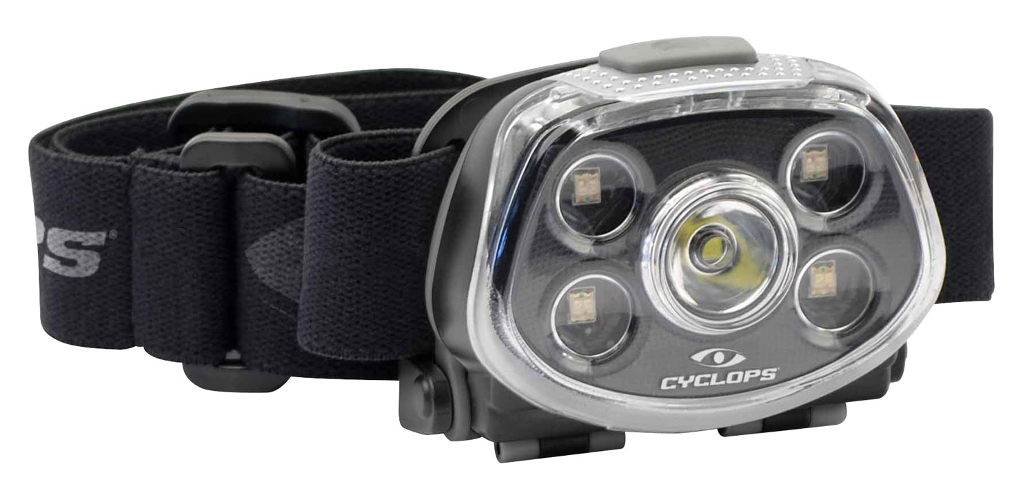 Cyclops XP Force Headlamp Cree XT-E S3 LED, Water Resistant, 15/350 Lumens, Red/Green/White