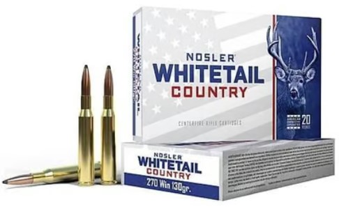Nosler Whitetail Country .270 Winchester 130gr Solid Base SP Ammo (20 Rounds)