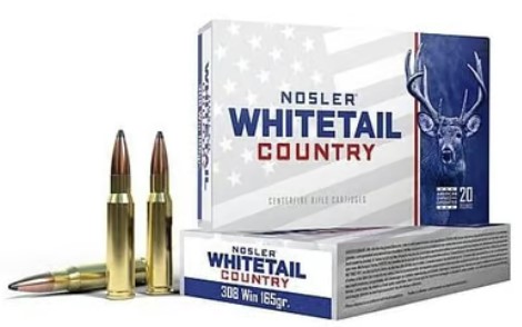 Nosler Whitetail Country .308 Win 165 Gr Solid Base SP Ammo, 20 Rounds