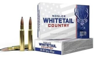 Nosler Whitetail Country .30-06 Springfield 165 Grain Solid Base Spitzer Point (SB SP) Ammo, 20 Rounds