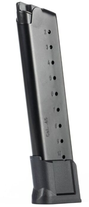 Mec-Gar 1911 FS .45 ACP Extended Blued Steel Magazine, 10 Rounds