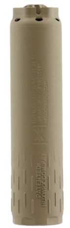HUXWRX Flow Range 36 Ti Suppressor, .36 Caliber, FDE, Quick-Detach HUB Mount, 6.67 in