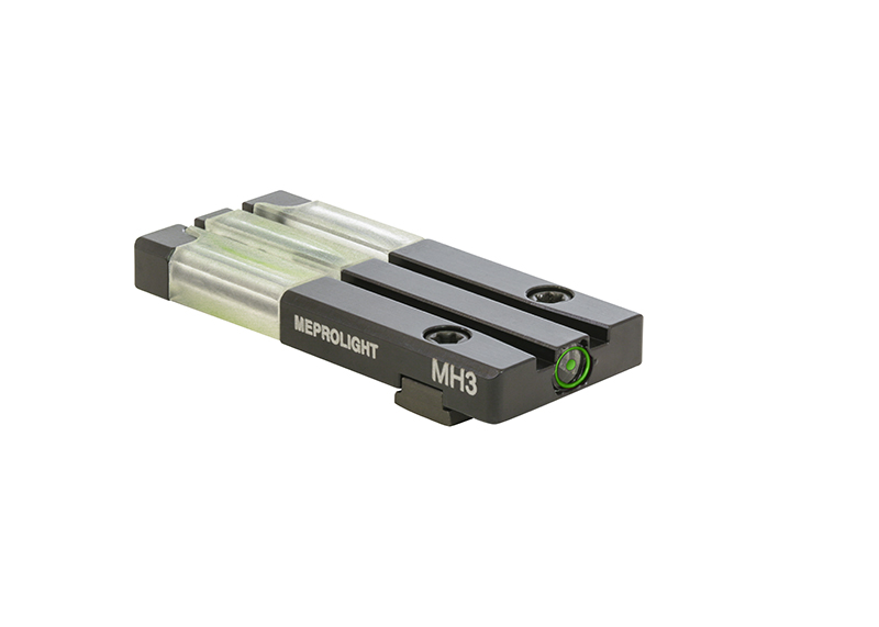 Meprolight Fiber Tritium Bullseye Fixed Rear Sight, Green Tritium/Fiber Optic