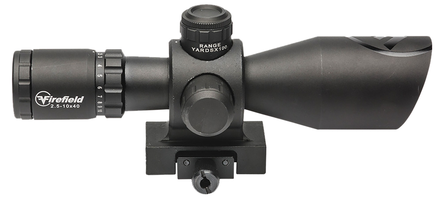 Firefield Barrage 2.5-10x40mm Dual Illuminated Red/Green Mil-Dot Riflescope, Matte Black