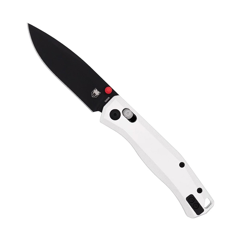 Cobratec Knives Regent Silver Field Bar-Lock Pocket Knife, 3.25 in S35VN, Black Titanium