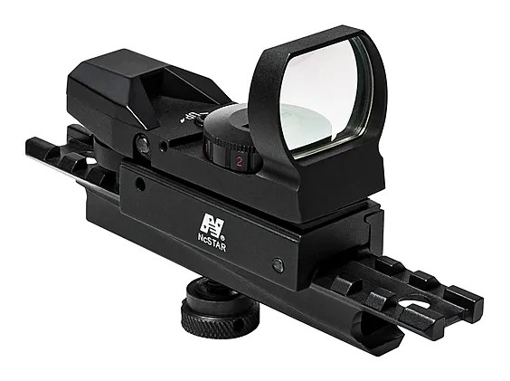 NCStar Red/Green Reflex Sight with 4 Reticles for AR-15 Carry Handle Adapter, Black