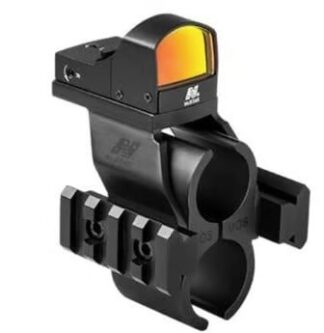 NCStar MSHBDMOSR-a Mossberg 500/590 Micro-Dot Rail Mount with Red Dot, Black