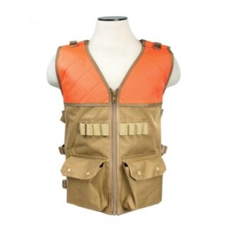 NCStar VISM Hunting Vest Blaze Orange/Tan, Shotshell Loops, Large Game Pouch