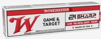 Winchester USA .21 Sharp 42gr FMJ Ammo - 100 Count Box