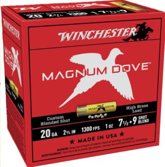 Winchester Magnum Dove 20 Gauge 2.75 in 1 oz #7.5/#9 Shot Blend 25 Rounds
