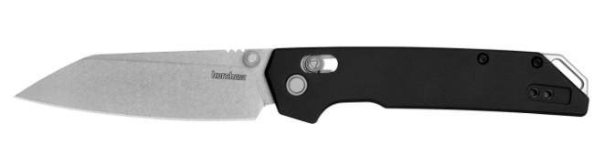 Kershaw Iridium Folding Knife 3.40 in Reverse Tanto D2 Blade, Stonewashed/Black Aluminum