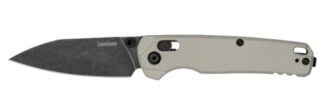 Kershaw Bel Air Folding Knife - CPM MagnaCut Reverse Tanto, Blackwash/Bright Nickel Aluminum