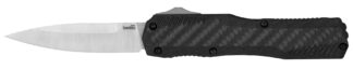 Kershaw Livewire CF 3.35" CPM MagnaCut Steel Slide Button Pocket Knife, Stonewash/Black Carbon Fiber