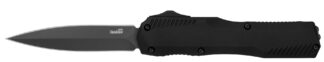 Kershaw Livewire Double Edge Automatic Knife, 3.45in CPM MagnaCut Blade, Black Aluminum Handle