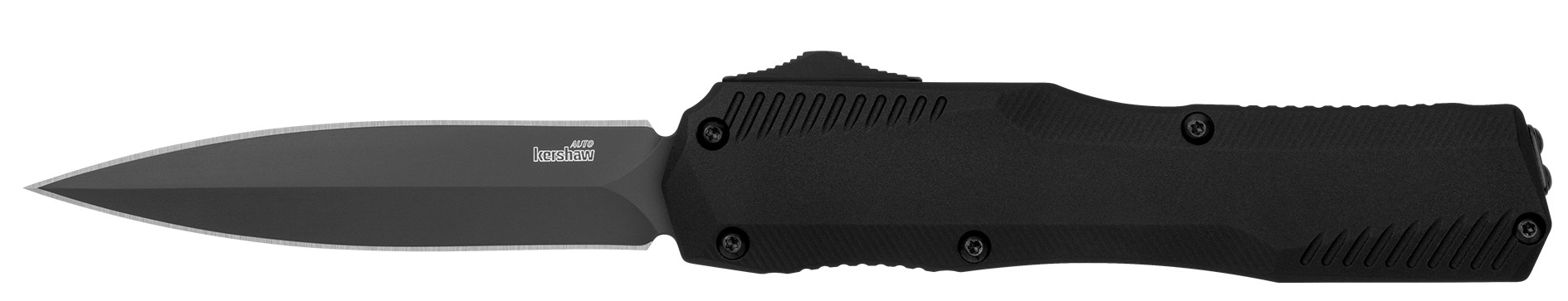 Kershaw Livewire Double Edge Automatic Knife, 3.45in CPM MagnaCut Blade, Black Aluminum Handle