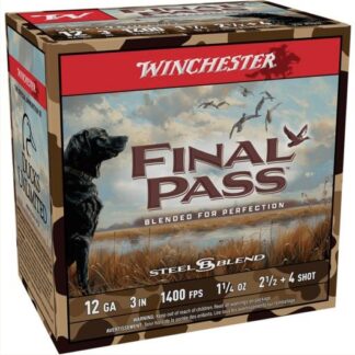 Winchester Final Pass 12 Gauge 3 in Steel Blend Shot #2.5/#4, 25 Rounds Per Box